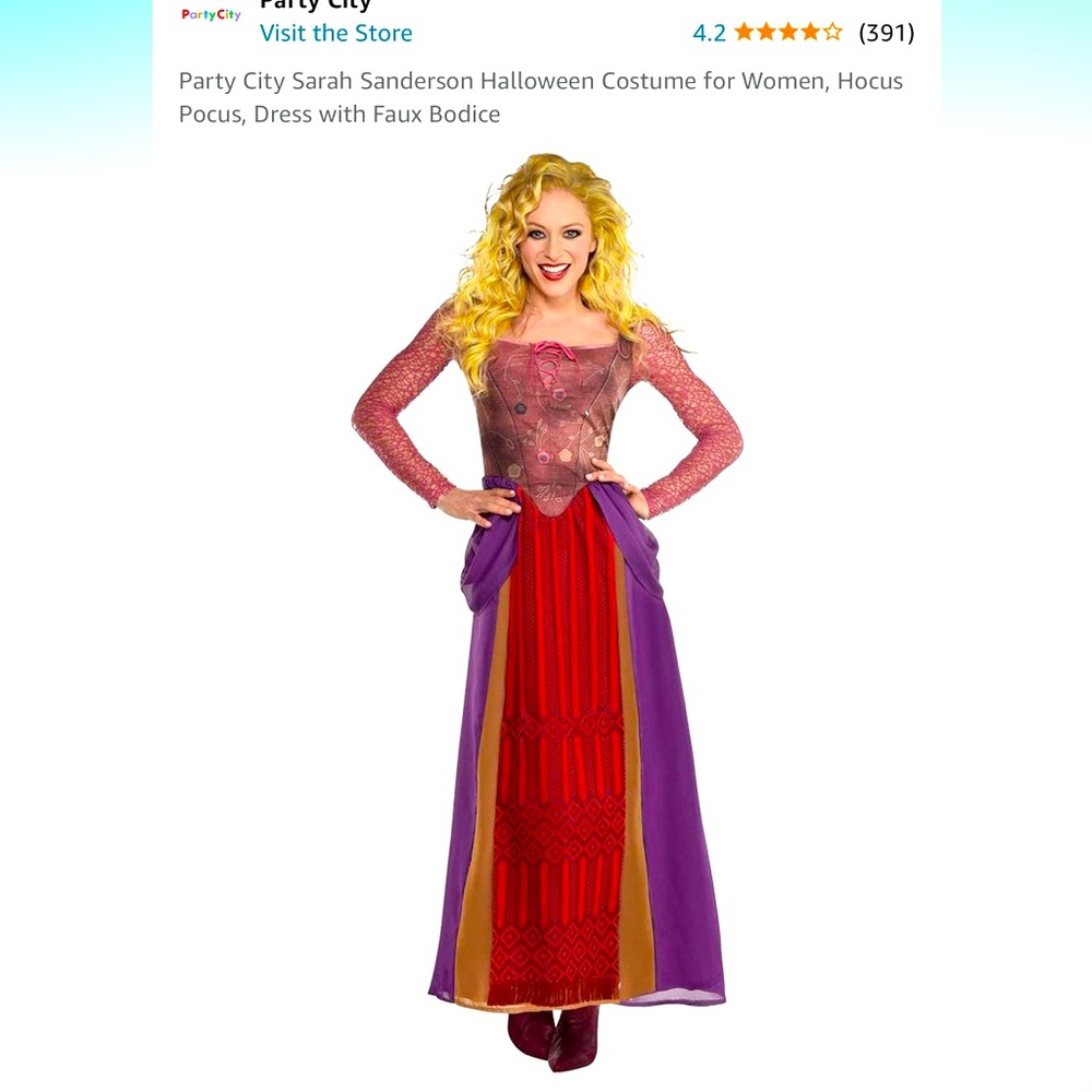 Sarah Sanderson Halloween Costume for Women, Hocus Pocus, Dress